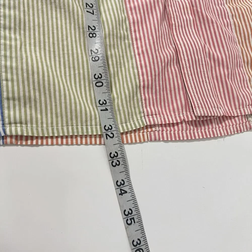 Vintage 90’s J.Crew Oarsman Tag Patchwork Button Up Shirt Mens L Tall Striped